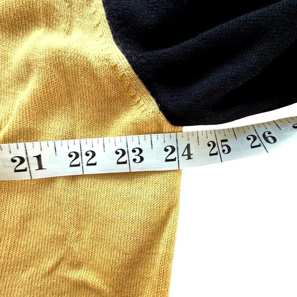 VTG Lacoste Argyle Sweater Mens sz 7 2XL Yellow Black Fine Merino Wool Preppy